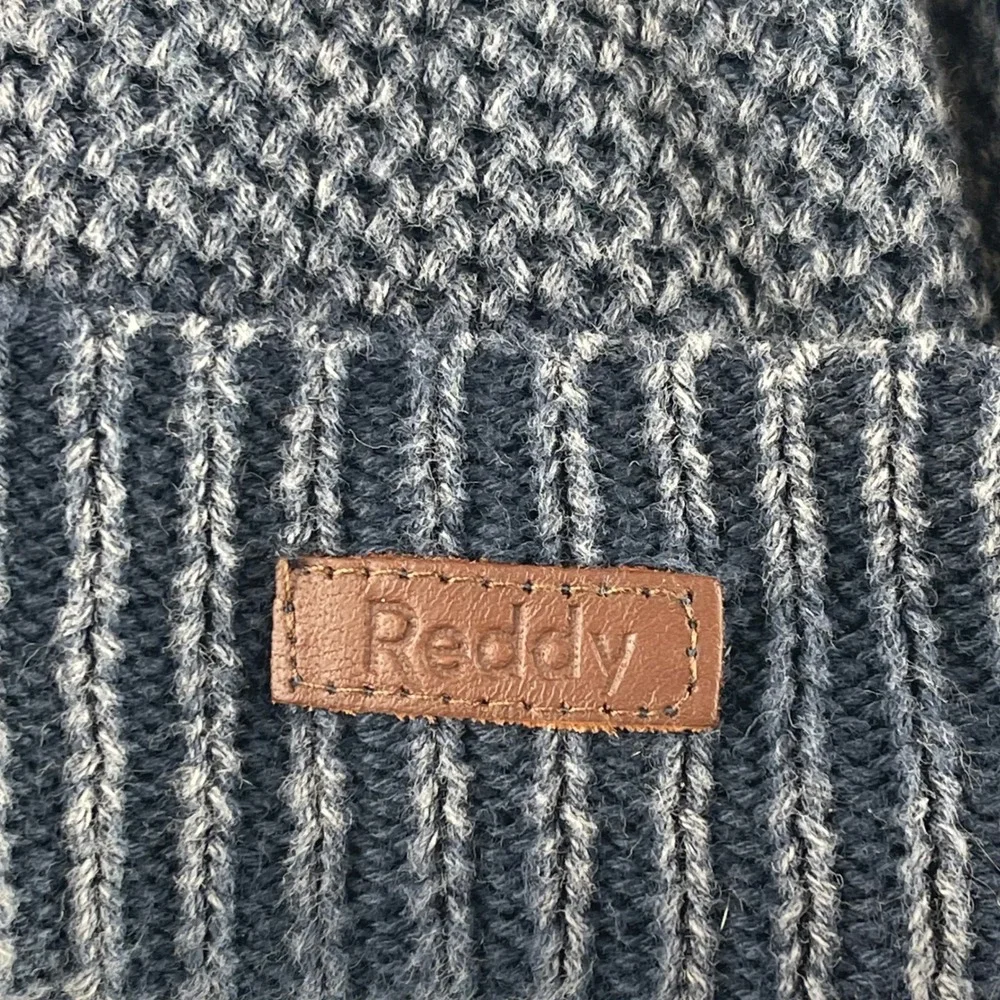 Reddy Dog Blue Gray Knit Beanie Hat with Ear Flaps and Drawstring S/M - Picture 2 of 4